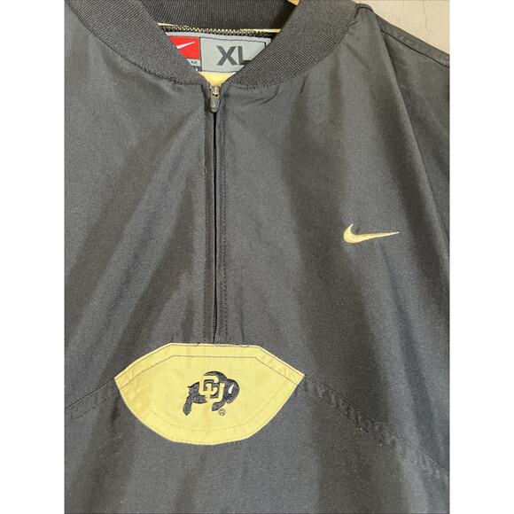 Nike CU 1/4 Zip Shell Black XL Mesh Lined Vented Jacket Team Colorado Buffaloes - Picture 3 of 13